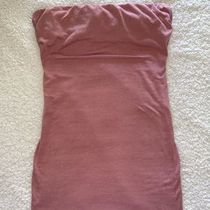 Pink strapless minidress